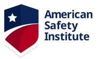 Blue and red shield with small star icon next to text that reads American Safety Institute 